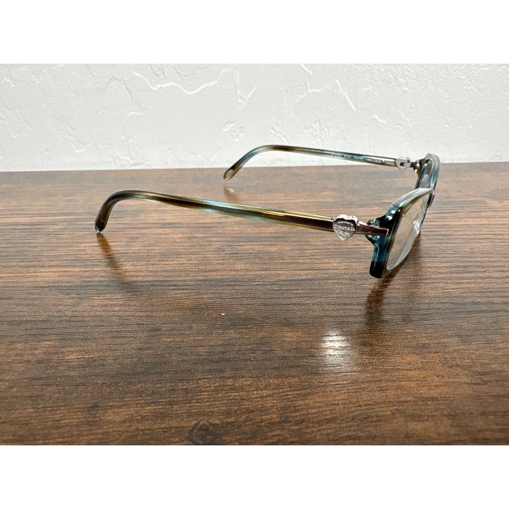 Tiffany & Co TF 2035 8124 Blue Brown Marble Heart Charm Eyeglasses Made in Italy